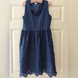 Sundance dress eyelet feminine sleeveless Spring Summer blue S